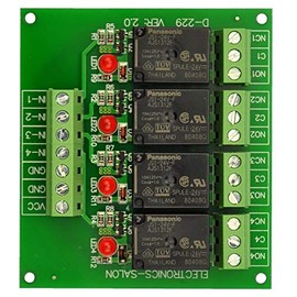 Electronics-Salon 4 SPDT 10Amp Power Relay Module, DC 24V Version.