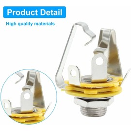 4-Pack 1/4 Inch Electric Jack, TS Mono Panel Mount Socket with Washer and Nut Solder Type, Guitar Jack Socket for Guitar, Bass, Audio Equipment - Durable, Reliable Connection for Music Gear