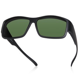 Br'Guras Polarized Overglasses, Select Daily and Night Lenses, TR90 Ultra Lightweight Frame, Compatible with Myopia Glasses, All Weather Sunglasses, Night Driving, Men's, Women's, green transparent