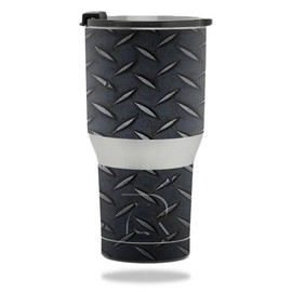 MightySkins Skin Compatible with RTIC Tumbler 20 oz. (2017) - Black Diamond Plate | Protective, Durable, and Unique Vinyl Decal wrap Cover | Easy to Apply, Remove, and Change Styles | Made in The USA