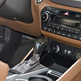 ruihe Car Gear Shift Knob Cover Trim Carbon Fiber Color Sticker Decorator Fit for Hyundai Tucson 2016 2017 2018 2019 2020 2021