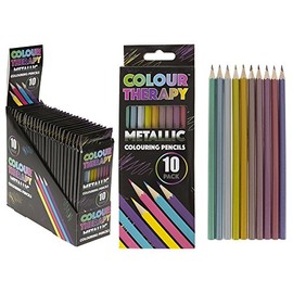Sabar 384041 Colour Therapy Metallic Pencils In Box | 10 Per Pack Accessory, Multicolor