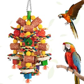 Jortmrd Parrot Toys, Colorful Rope Bird Parrot Toys, Chewing Cage Toys with Bells for Cockatiels, Parrots, Adorable Birds