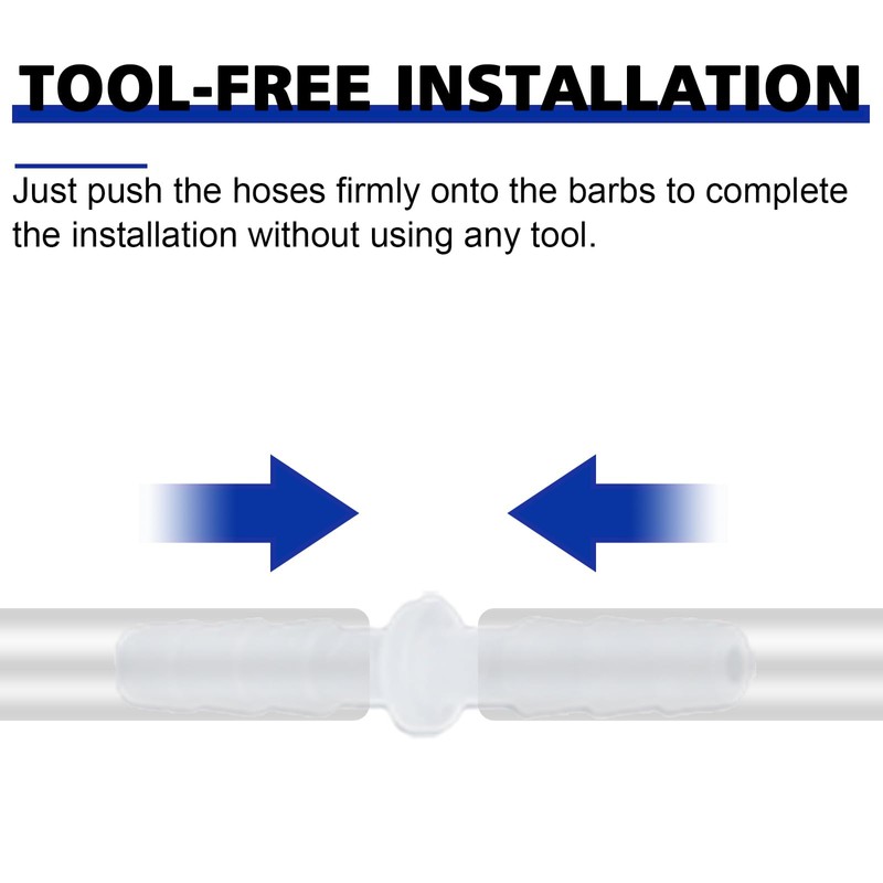 Plastic Hose Barb Fitting, 1" x 1" Pipe Connectors，Barbed Splicer