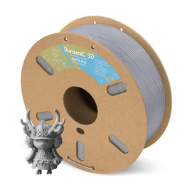 DURAMIC 3D Matte PLA Filament 1.75mm Gray, 1kg Cardboard Spool Matte Finish 3D Printer Filament PLA 1.75mm Dimensional Accuracy 99% +/- 0.03 mm, Printing with FDM 3D Printer, Easy to Remove Support