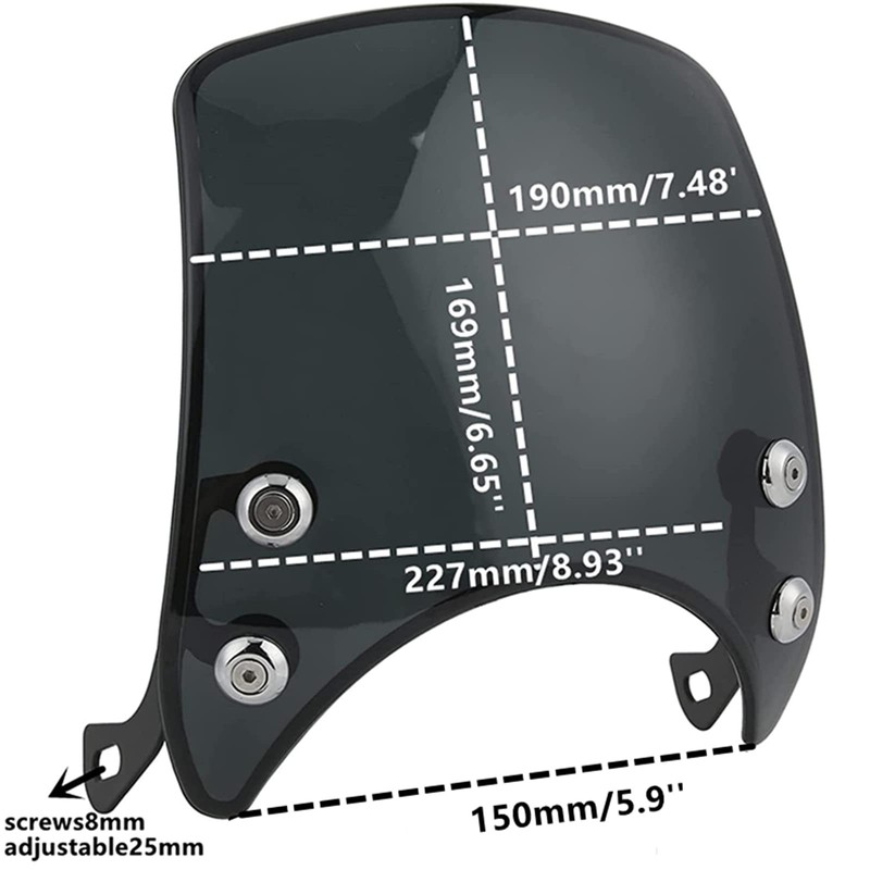 Motorcycle Headlight Fairing Retro Universal Motorcycle Flyscreen Windshield Motorbike Accessories