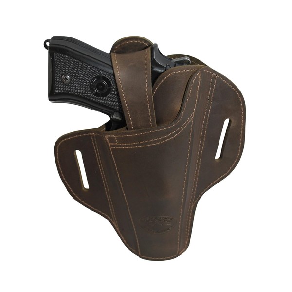 Barsony Ambidextrous Brown Leather Pancake Holster for CZ P10 4.5"