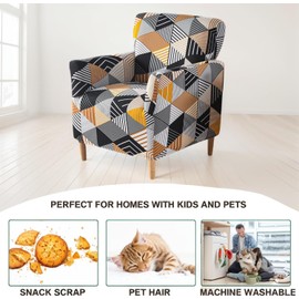 LiveGo Banquet Chair Slipcovers, Banquet Chair Slipcovers, Chair Cover, Waterproof Chair Covers with Armrests, Stretch Chair Covers for Living Room Kids Pets (Color E)