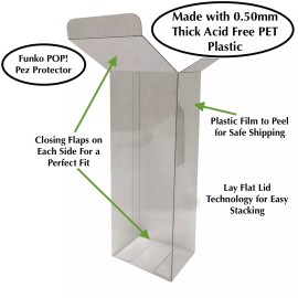 Funko 10 Pack UV & SCRATCH RESISTANT 0.50mm Thick Box Protector fits FUNKO PEZ Pop!