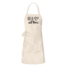Huuraa Apron Hero with Heart Gift Cotton Hero Gift Idea, natural, One size fits all