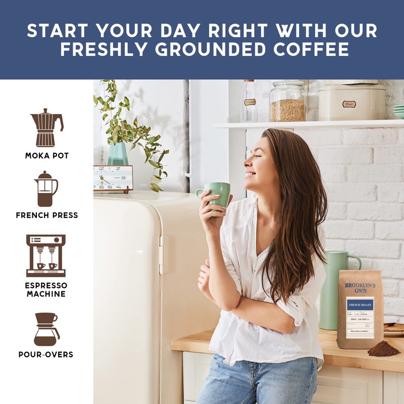 Brooklyn's Own Dark Roast House Blend Ground Coffee - 100%
