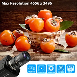 SVPRO 16MP USB Camera with Manual 5-50mm Lens, 10x Optical Zoom Webcam for PC and Laptop, 4656x3496 Resolution, IMX298 Sensor, UVC Industrial Imaging Camera for Windows, Linux, macOS, and Android
