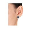 Black Diamond Accent Cluter Earrings in Sterling Silver