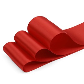 Humphrey's Craft 3 Inch Scarlet Red Double Faced Satin Ribbon - 10 Yards Variety of Color for Crafts Gift Wrapping Cutting Ceremony Decoration Sewing Christmas Tree Wedding Dining Tables.
