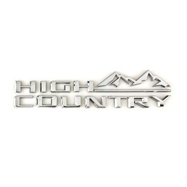 High Country Namteplate Emblem 3D Badge Fender Rear Tailgate Sticker Replacement for Silverado Sierra (Chrome)