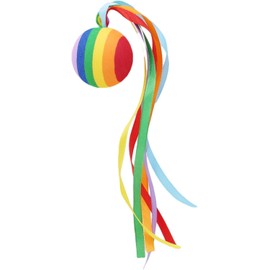 1Pc Car Antenna Ball Long Ribbon Rainbow Ball Vehicle Antenna Topper Decoration Auto Mirror Dangler Automotive Dashboard Accessory Exterior Accessories（Colorful