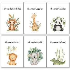 Generisch Damalia | 6 Pictures for Children's Room | Animals with Affirmation | Poster A4 without Picture Frame | Nursery Poster | Girls and Boys | Approx. 21 x 30 cm | BabyTiereAffirmation006