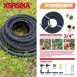 XDRSIXA 150FT Heavy Duty Soaker Hose – 1/2" Ultra-Flexible Rubber with Reinforced Core, 20% Stronger Stretch & Even Water Flow for Gardens, Lawns, Raised Beds (Drip Irrigation Hose Kit)