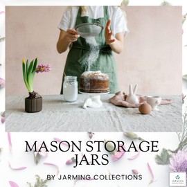 JARMING COLLECTIONS Glass Regular Mouth 24 oz Mason Jars with Lids & Bands - BPA Free Plastic Storage Lids - Made in USA - 24oz Mason Jars Regular Mouth 24 oz with Lids - Set of 2