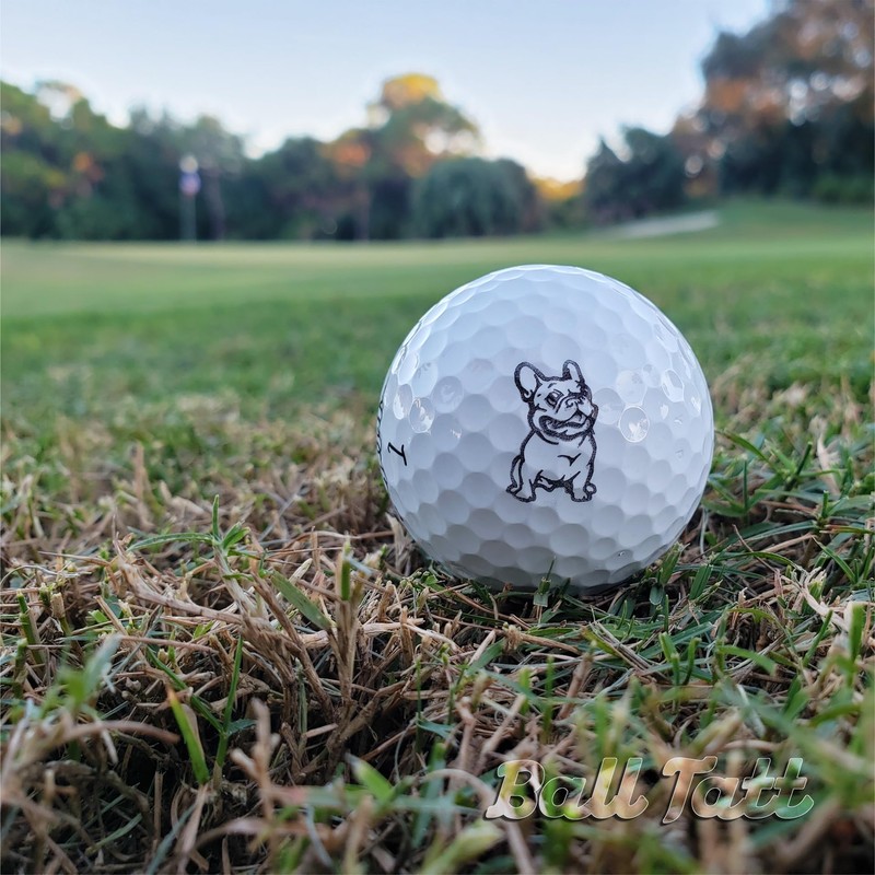 Ball Tatt - French Bulldog Golf Ball Stamp, Golf Ball