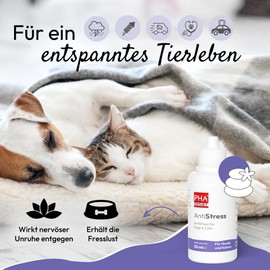 PHA Antistress for Dogs and Cats for Stress, Rest, Anxiety, Natural Support of the Nerves of Dogs and Cats, Anti-Stress Drops, 30 ml
