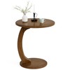 Tribesigns Round End Table, Solid Wood C-Shaped Side Table, Small