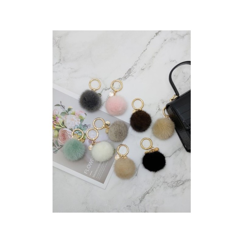 Lala 마이아 밍크털 키링참장식-L베이지(MAIAKR002) Maia Mink Fur Keychain Decoration -