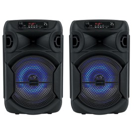 Technical Pro (2) BOOMPACK8 8" Powered Wireless Rechargeable Bluetooth Speakers
