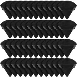 Suclain 48 piezas de terciopelo triángulo en polvo suave terciopelo para maquillaje facial polvo esponjas triangulares para maquillaje húmedo y seco, base cosmética suelta polvo mineral herramienta de maquillaje corporal (negro)