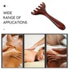 DOITOOL Wooden Foot Acupoint Massage Comb with Long Handle, Five-Tooth