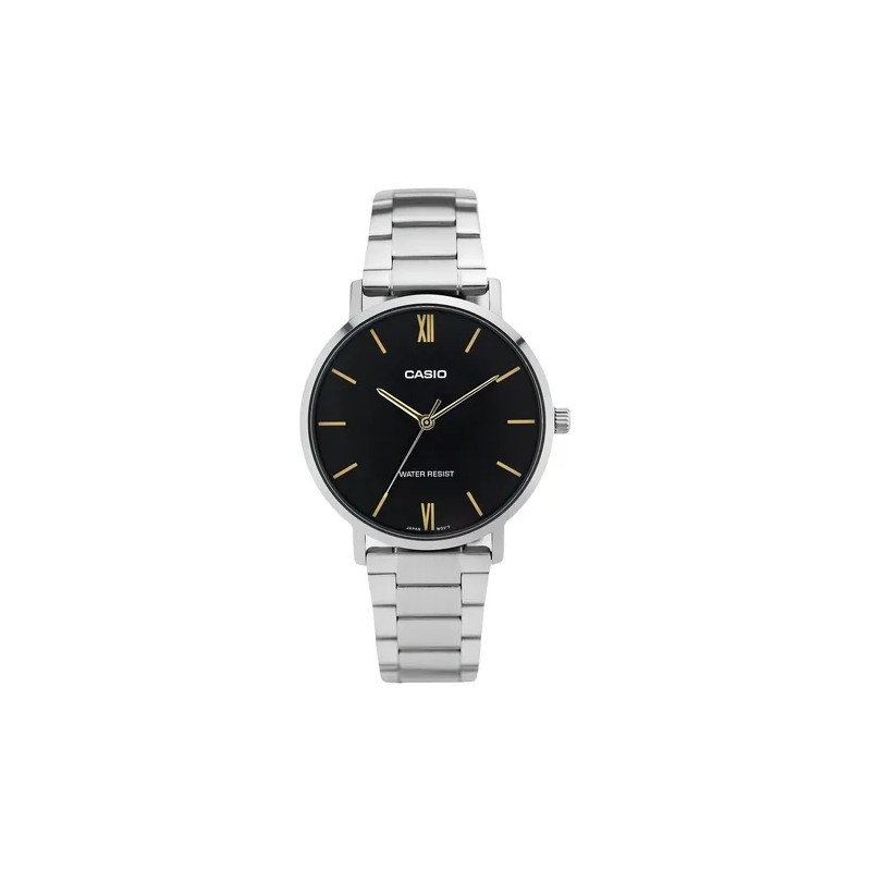 Reloj pulsera Casio MTP-VT01 con correa de acero inoxidable color