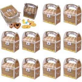 Pirate Treasure Chest Pirate Treat Box Party Pirate Treasure Chest Party Bag Box Pirate Party Box Children's Birthday Treasure Chest with Handle for Party Bags and Give-Aways at Children's Birthday