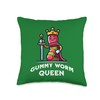 Gummy Worm Queen Funny Gummy Worm Lovers Saying Throw Pillow
