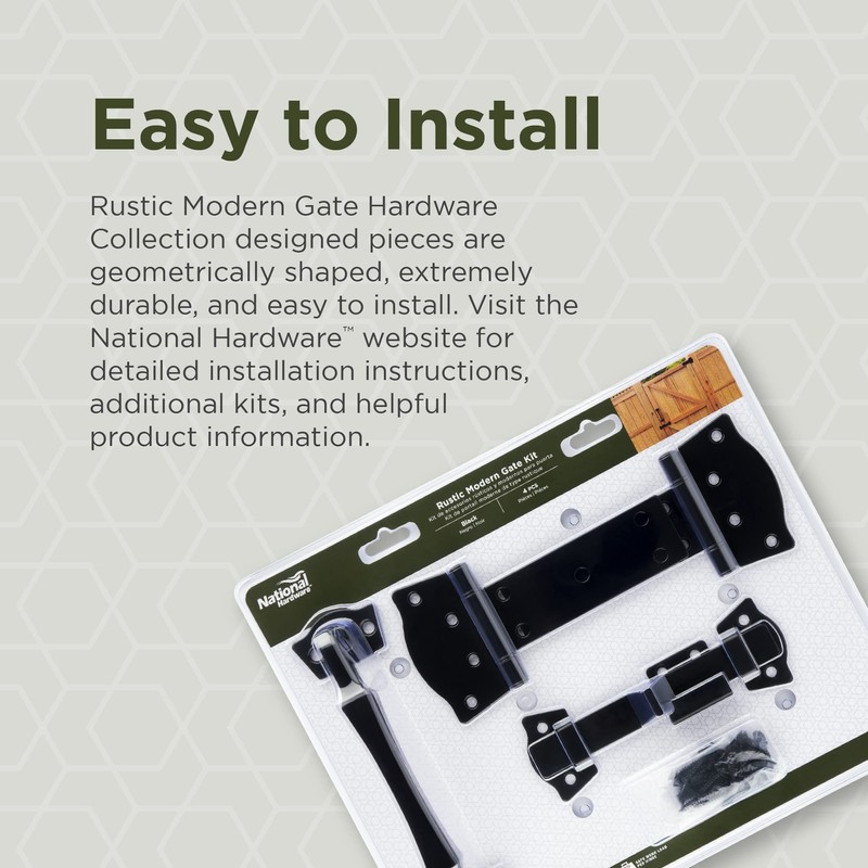 National Hardware N166-031 Mountain Modern Black Gate Kit