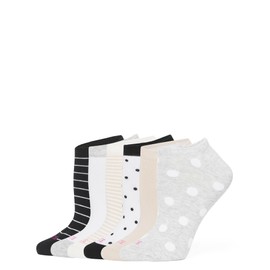 HUE Women's Cotton Liner Sport Socks 6 Pair, Modern Pack, One Size