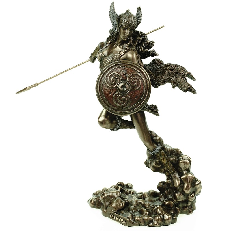 Veronese Germanic Walkure Figurine Bronzed 24 cm Odin Sculpture Spiritual