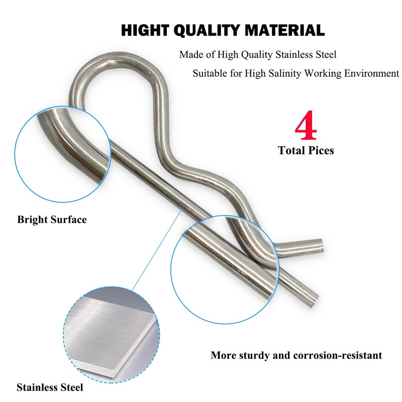 Yoliko 4 Pcs Heavy Duty Stainless Steel Cotter Pin R