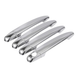 REPAIROCK 4pcs Exterior Door Handle Cover Car Door Handle Protector for Toyota 4Runner 2003-2010 Car Door Handle Protector without Keypad ABS Chrome Silver Tone