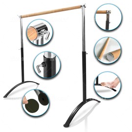 Artan Balance Marley Round Dance Floor and Ballet Barre Portable for Home or Studio, Portable Adjustable Single Bar, Kids and Adults, 2 pc. Set