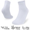 KOOOGEAR 5 Pairs Womens Ladies Bamboo Socks White Black Ankle