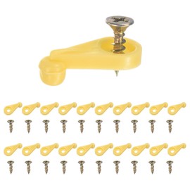 M METERXITY 200 Pack Glass Retainer Clips, Offset 4mm Plastic Glass Panel Retainer Clips Bracket Screen Door Clips W Screws for Fixing Mirror/Glass/Cabinet/Doors/Windows [Ball Type, Yellow]