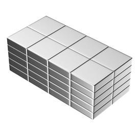 Super Strong Square Neodymium Magnets, 0.4 x 0.4 x 0.1 inches (10 x 10 x 3 mm), Set of 10, Nickel Plated, Strong Magnet, DIY Whiteboard, Refrigerator, Storage, Crafts, Silver (10 x 10 x 3 mm), 10