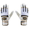 ZETT BG15013A Baseball Batting Gloves, Non-slip, General Use, Ambidextrous, White