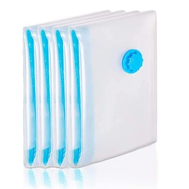 Vacuum Storage Bags 4 Pack Jumbo Airtight Space Compression Bags Double-Zip Seal and Triple Seal Turbo—— Max Space Saving for Bedding, Duvets, Clothes (2 Pack 120×80cm+2 Pack 100×70cm)