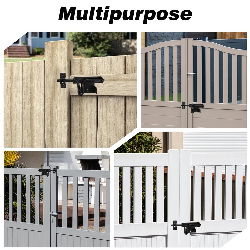3-Pack Heavy Duty Slide Bolt Gate Latches with Padlock Hole