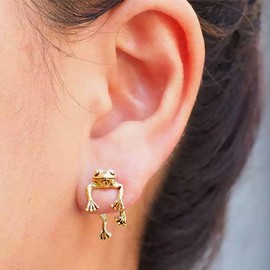Cute Frog Earrings for Women Funny Earrings Weird Cool Stuff Fun Animal Jewelry