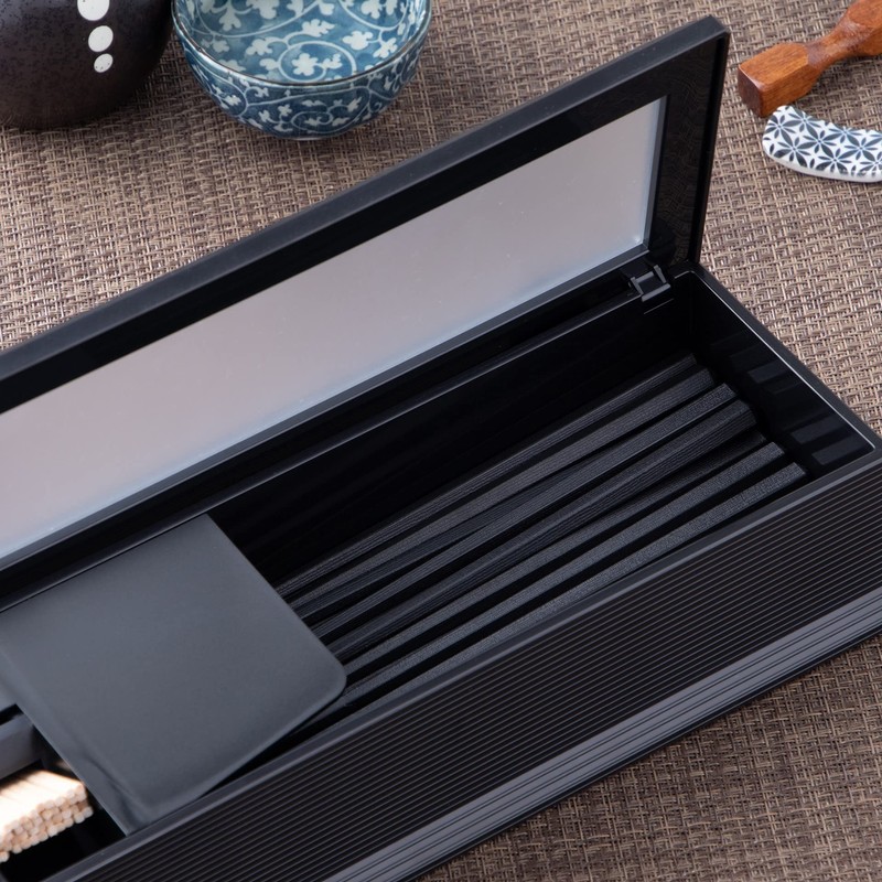 Strix Design NH-08 Pentagonal Resin Chopsticks Black 8.3 inches (21