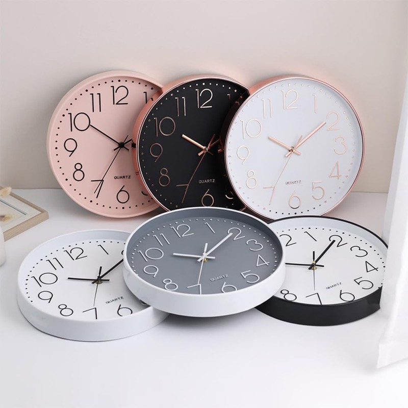 LONBUYS Wall Clock Silent No Ticking Accurate Quartz Sweep Movement