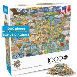 Buffalo Games - 1000 Piece Jigsaw Puzzle Carrie Wagner Colorful Country, Made in USA, Premium Recycled Board, Full-Color Poster
