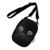 Suobstales Black Cat Print Messenger Bag for Women Zipper Purse